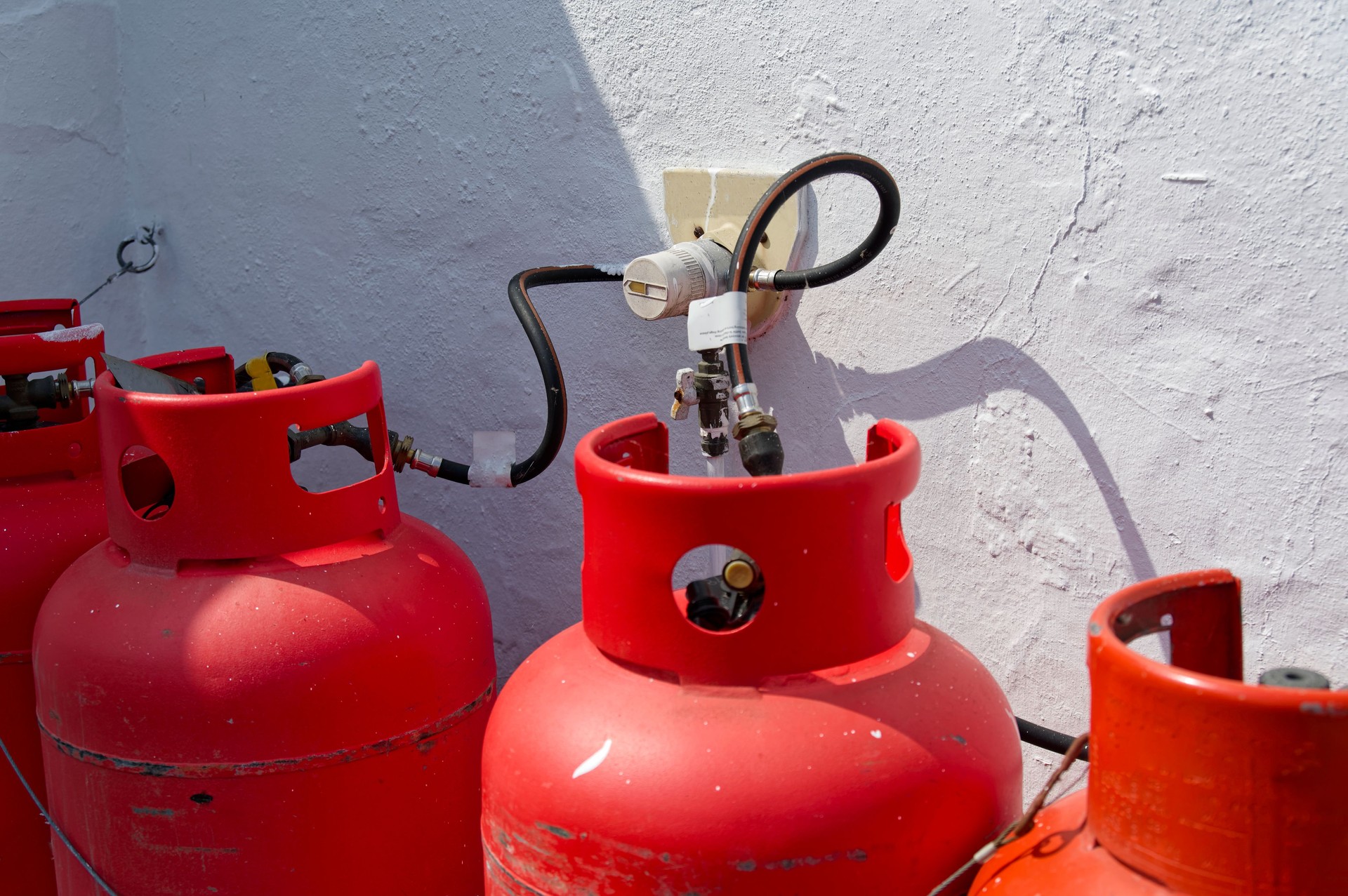 Highly flammable gas propane cylinders at caravan park